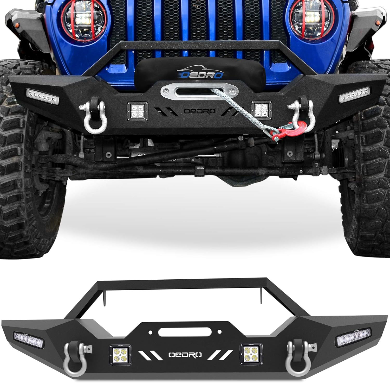 OEDRO Front Bumper Compatible with 2018-2024 Jeep Wrangler JL & Unlimited, 20-24 Gladiator