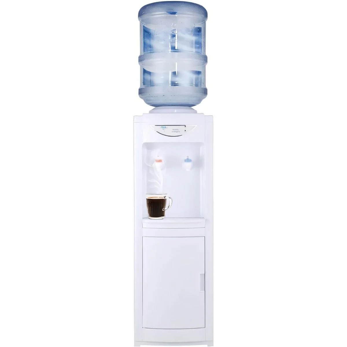 LUVCMFT Water Cooler Dispenser for 5 Gallon Bottle, Top Loading Hot and Cold Water Dispenser with Storage Cabinet & Child Safety Lock