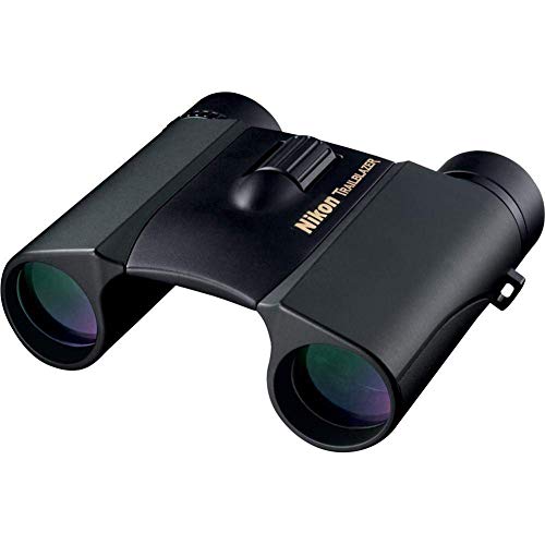 Nikon Trailblazer 8x25 ATB Black Binoculars 8218 | Waterproof, Fogproof, Dual-hinge design, Compact Binocular, Black Rubber Armoring