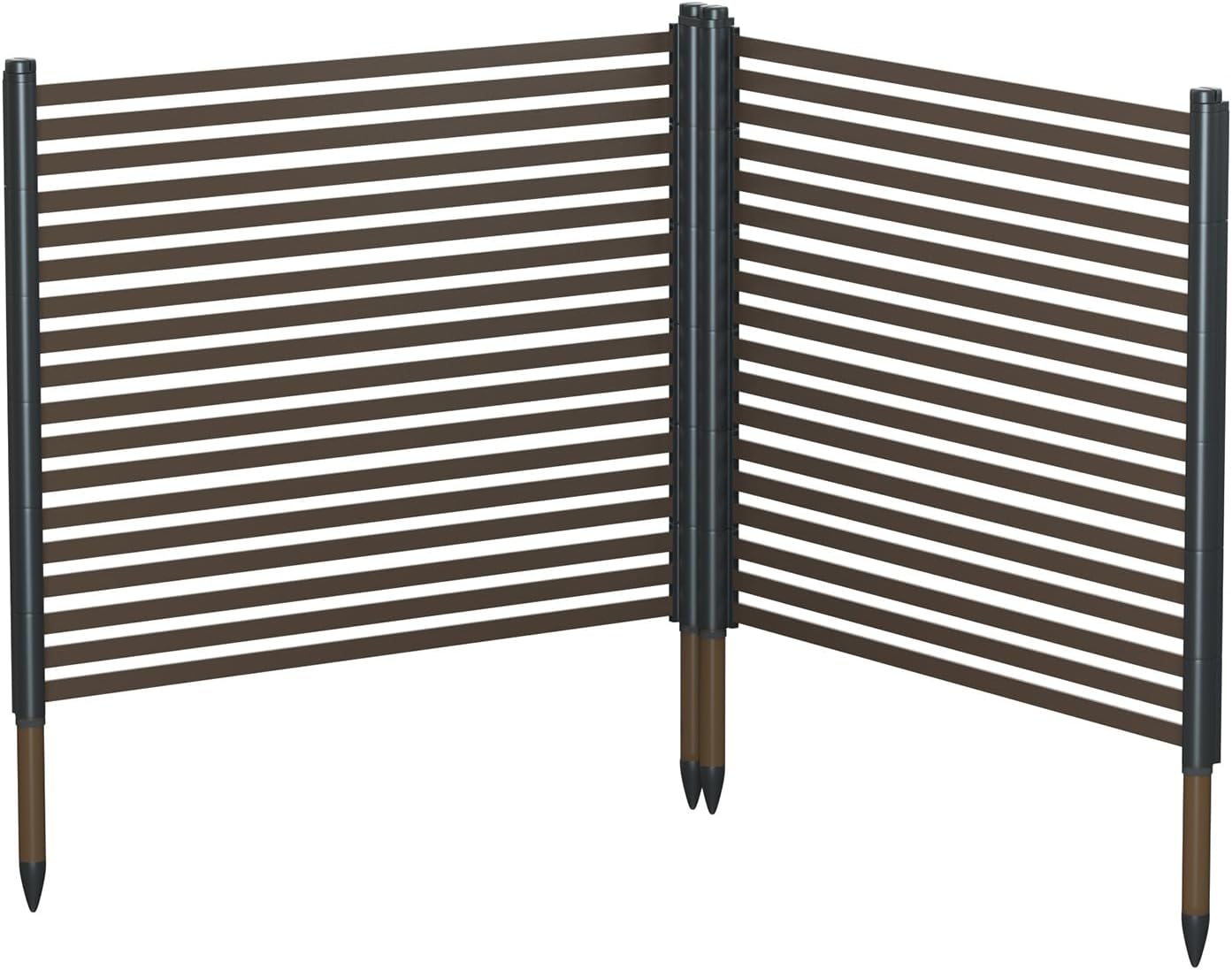 Courtyard Privacy Screen - Length: 43 inches, Height: 47 inches Metal terrace screen, PE coated steel pipe, suitable for outdoor trash cans