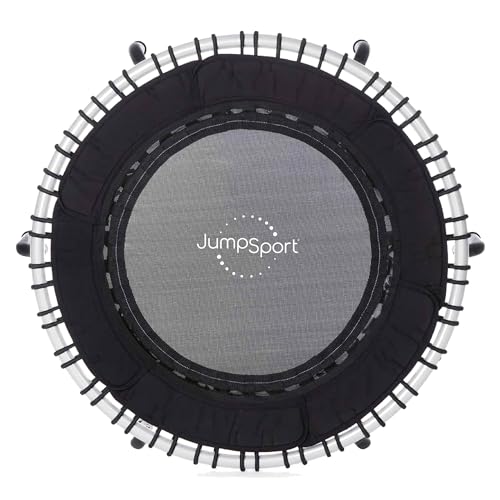 JumpSport 250 in-Home Cardio Fitness Rebounder, 39-inch | Mini Trampoline with Arched-Legged & Videos Included | Safe