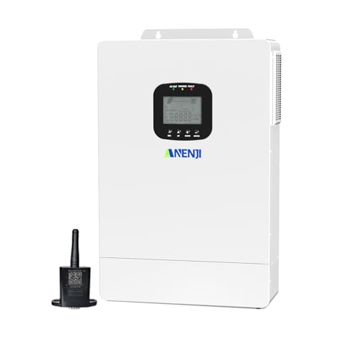 3600W Solar Inverter Charger, DC 48V to AC 110V Hybrid Inverter with Built-in 80A MPPT Controller, Pure Sine Wave PV Power Converter