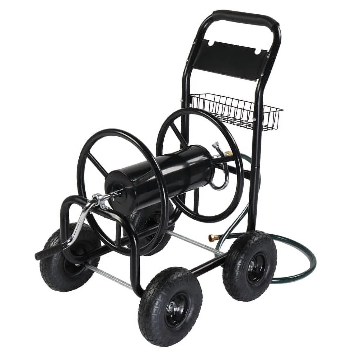 SYTHERS Hose Reel, Heavy Duty Garden Hose Reel Sturdy Water Hose Reel Cart with 4 Wheels for Garden Lawn Yard Outdoor
