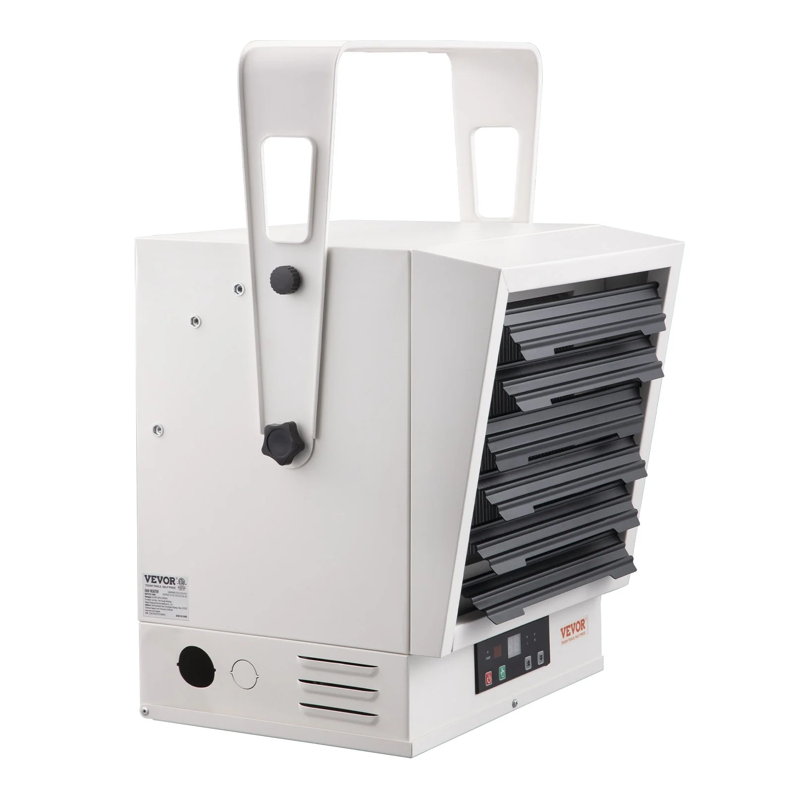 VEVOR 10000-Watt Electric Garage Heater - Digital Fan-Forced Wall/Ceiling Mount Shop Heater with Remote Control, Overheat Protection, Hardwired