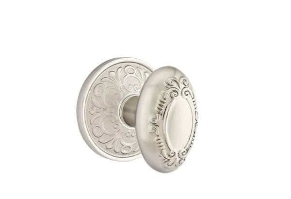 Emtek 8106VUS15 Passage Victoria Knob with Lancaster Rose Finish: Satin Nickel
