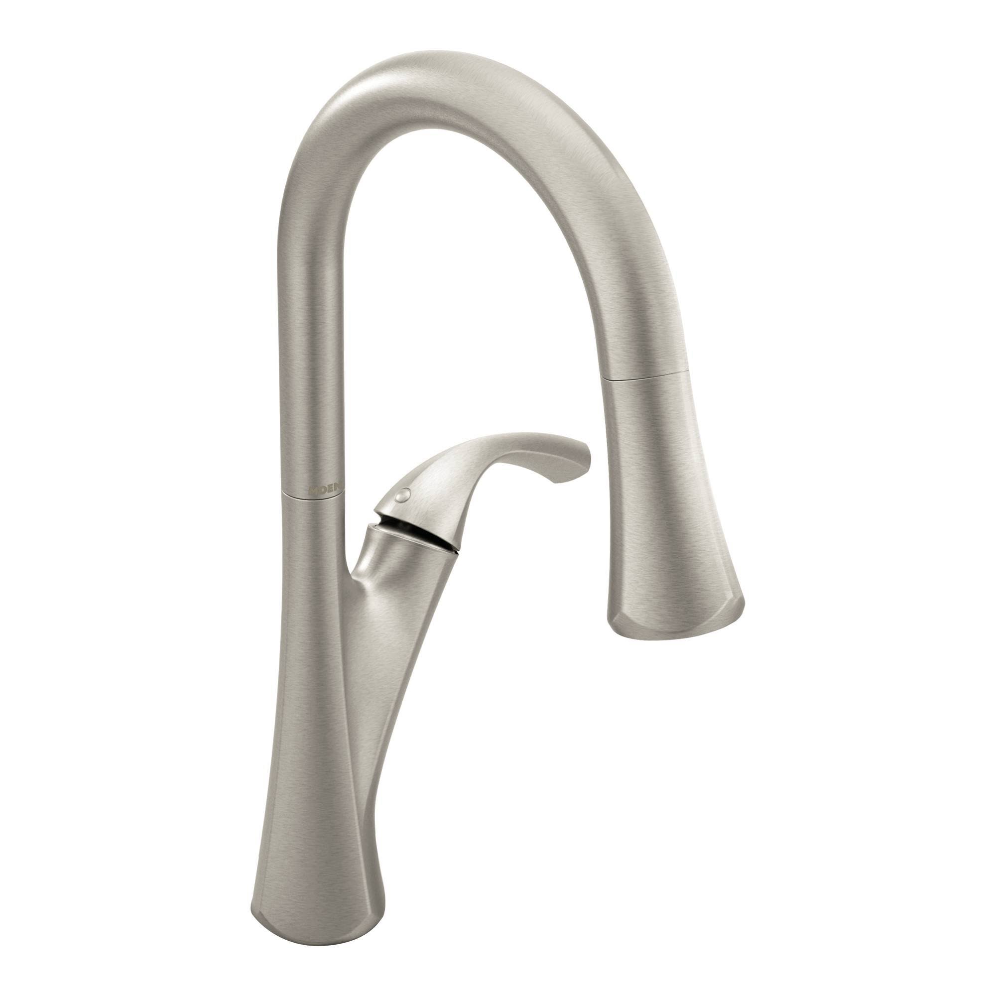 Moen 9124SRS Notch One-Handle High Arc Pulldown Kitchen Faucet Spot Resist Stainless