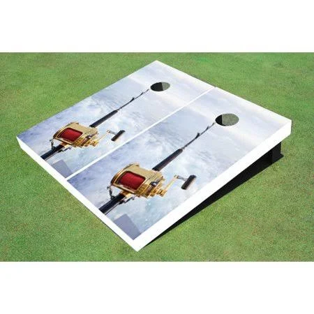 Fishing Rod Custom Cornhole Board