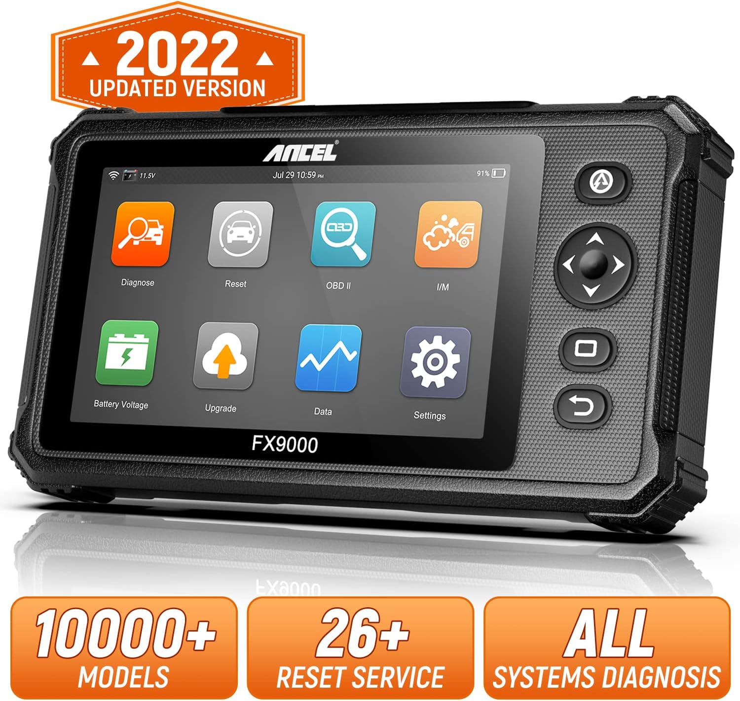 ANCEL Obd2 Scanner FX9000 All System Scan Tool Diagnostic Code Reader with 26 Reset