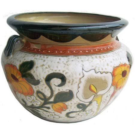 Medium-Sized Jacona Mexican Colors Talavera Ceramic Garden Pot