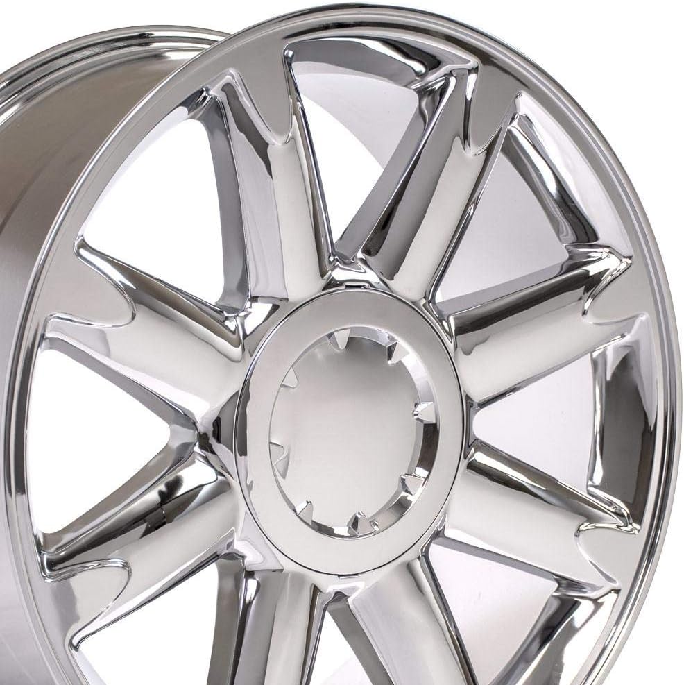OE Wheels LLC 20 inch Rim Fits 6x139.7 Silverado Suburban Tahoe Sierra Yukon Escalade CV85 20x8.5 Chrome Wheels Hollander: 5304