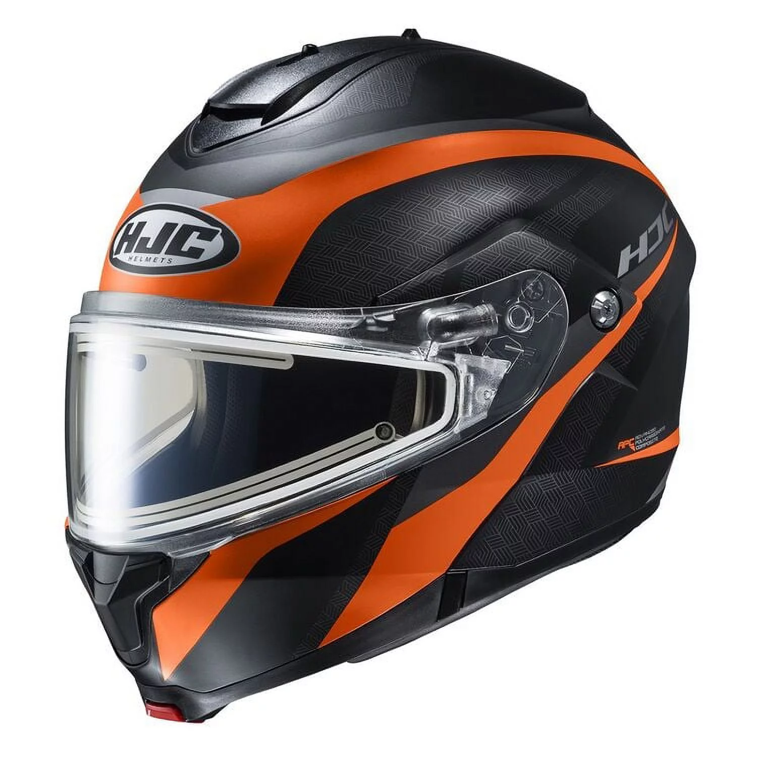 HJC C91 Taly snowmobile helmet with Electric Shield Semi-Flat Dull Orange (MC-7SF) (XX-Large, Black Semi-Flat Dull Orang - Curated Treasures Market