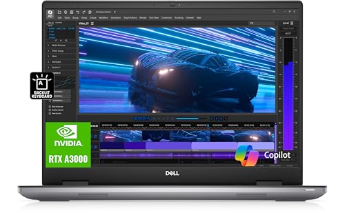 Dell Precision 7000 7670 Mobile Workstation (RTX A3000 12GB GPU, 16" FHD+, Intel 16-Core i7-12850HX, 64GB RAM, 1TB SSD), Laptop for Business