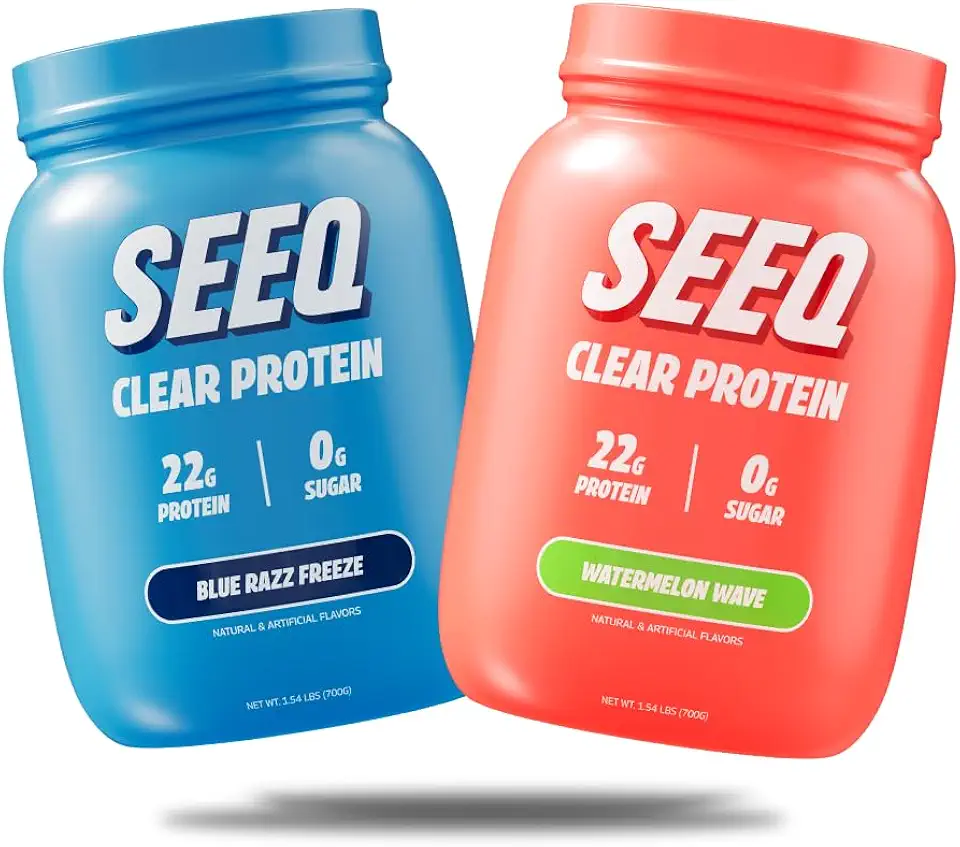 SEEQ Clear Protein Bundle (Clear Whey Protein Isolate Blue Razz Freeze + Watermelon Wave) - Kansas Nuitrition - HNZSDS
