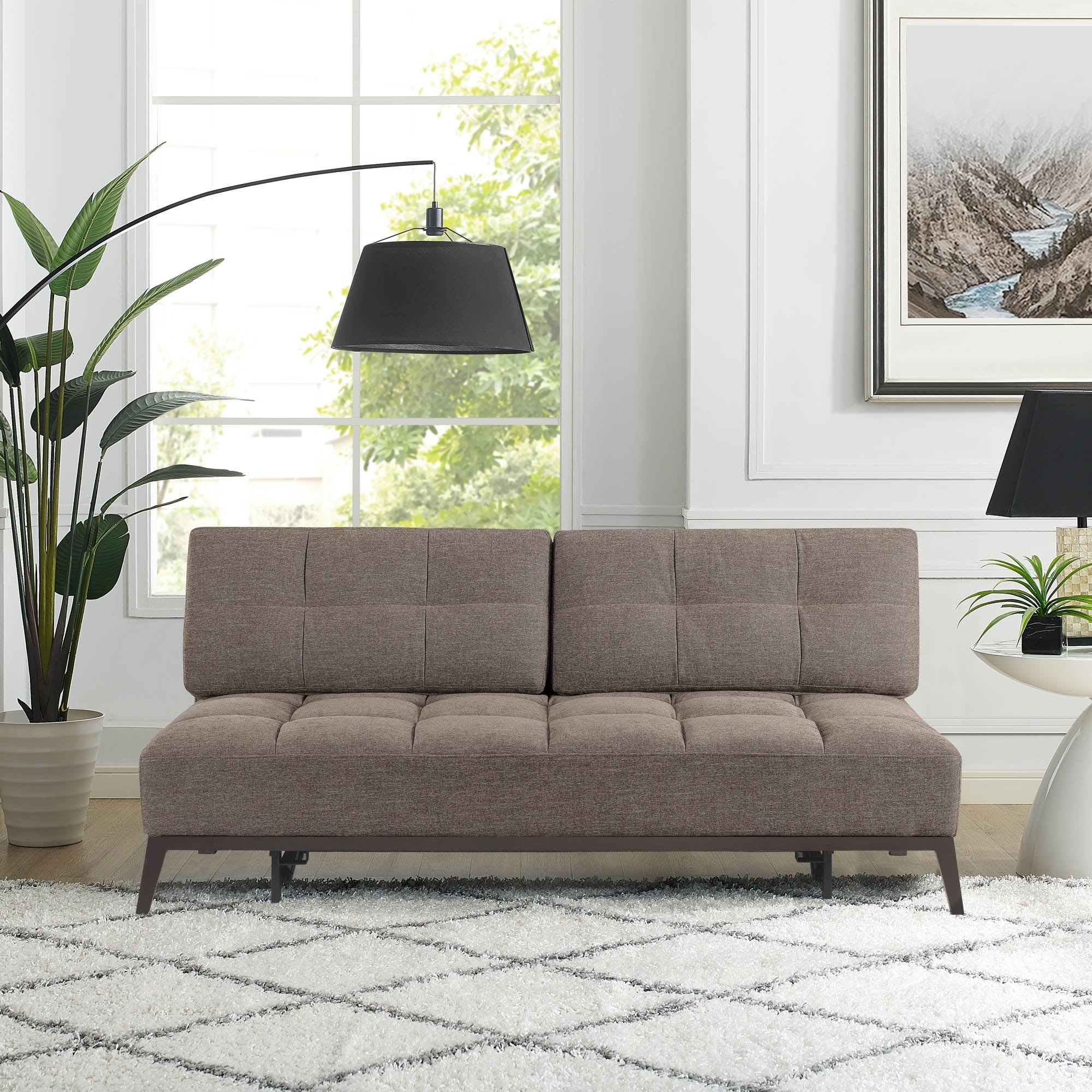 Relax-a-Lounger Salinas Classic Tufted Futon, Brown Fabric
