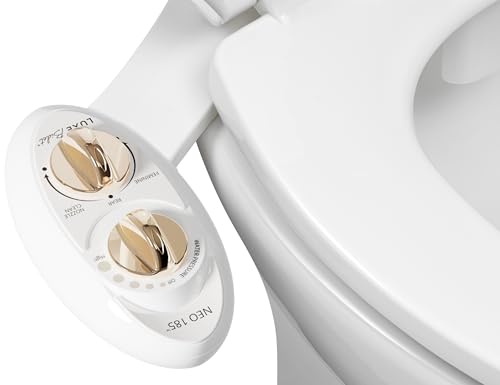 LUXE Bidet NEO 185 - Self-Cleaning, Dual Nozzle, Non-Electric Bidet Attachment for Toilet Seat, Adjustable Water Pressure
