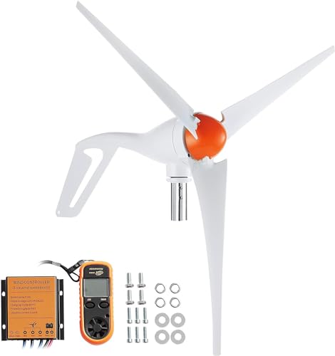 VEVOR 500W Wind Turbine Generator, 12V Wind Turbine Kit with MPPT Controller, 3-Blade Wind Power Generator with Adjustable Windward Direction