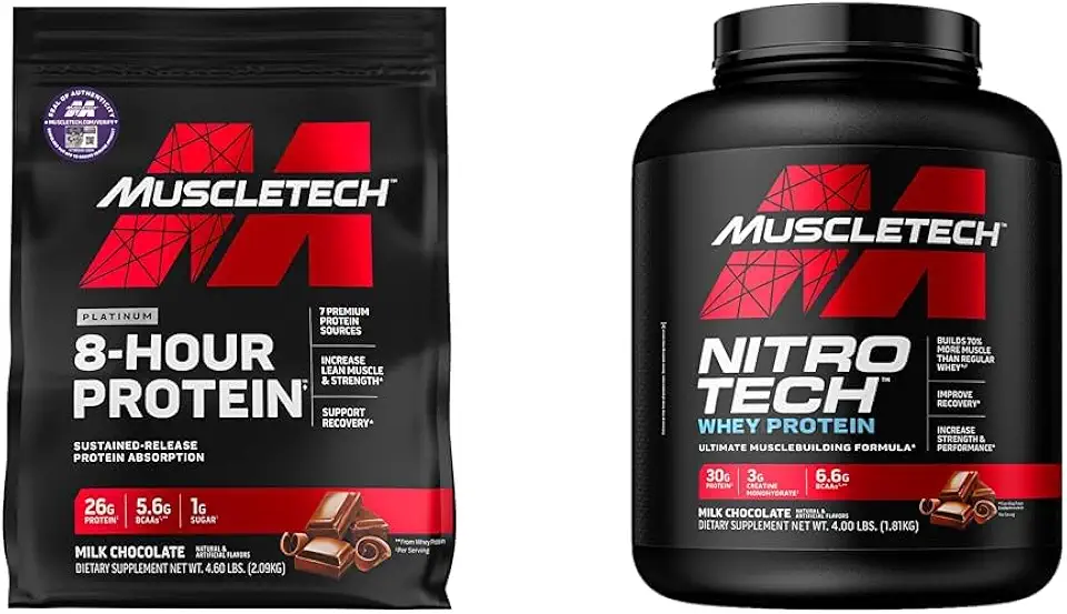 Muscletech Whey Protein Powder Phase8 Protein Powder | Whey & Casein Protein Powder Blend & Whey Protein Powder Nitro-Tech Whey Protein Isolate &