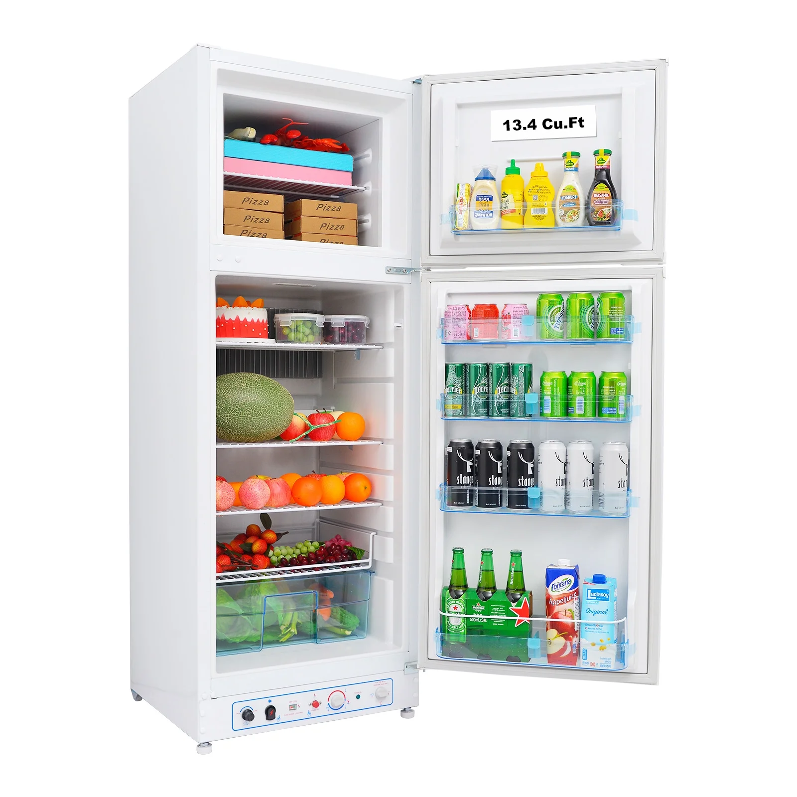 SMAD 13.4 Cu ft 64.2 in Height Propane Refrigerator Top Freezer, Gas 110v/LPG Top Mount, Kitchen Garage RV off-Grid - Radiant Selections