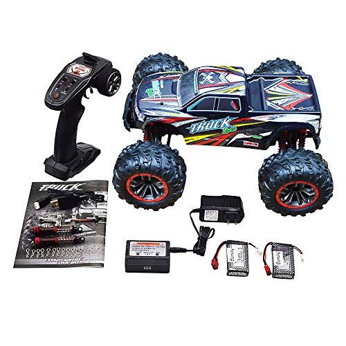Blomiky Over Size 1/10 Scale High Speed 30mph IPX4 Waterproof Remote Control Monster Car Truck Bonus Battery 9125 Black Red