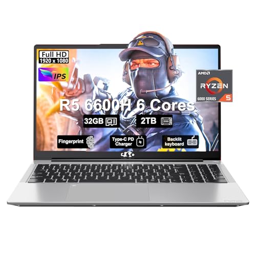 15.6 Business-gaming-Laptop, 6-Cores AMD Ryzen 5 6600H 660M 6nm GPU