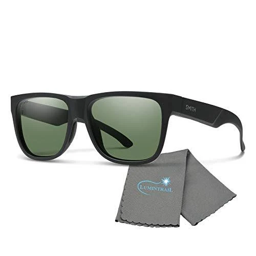 Smith Optics Lowdown 2 Matte Black Frame with ChromaPop Polarized Gray Green Lenses and A Lumintrail Cleaning Cloth - Avayadevconnect