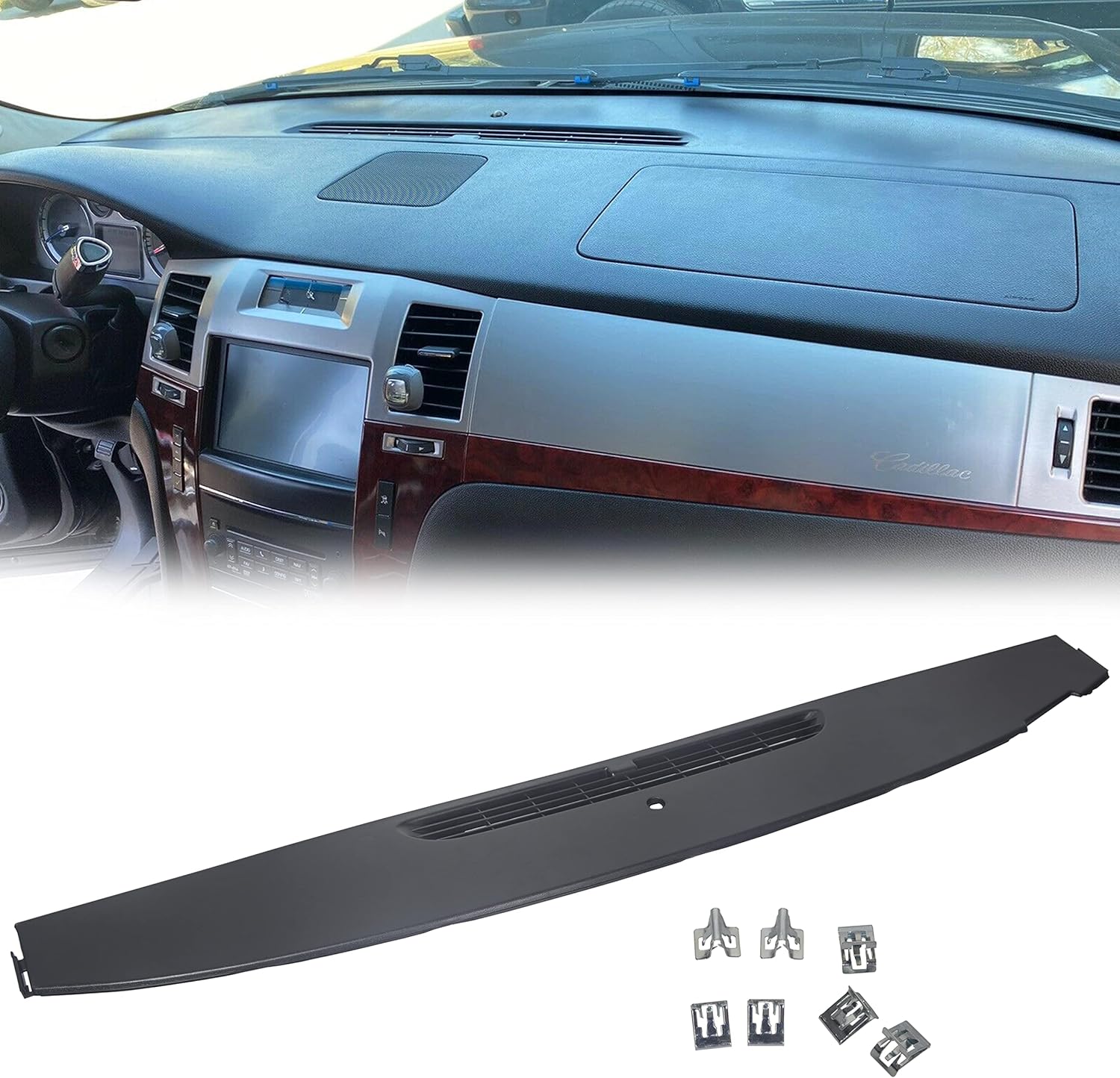 7BLACKSMITHS Upper Dashboard Front Dash Defrost Vent Trim Panel Compatible with 07-13 Chevy Silverado Tahoe Yukon Sierra Escalade Replace for 23224733
