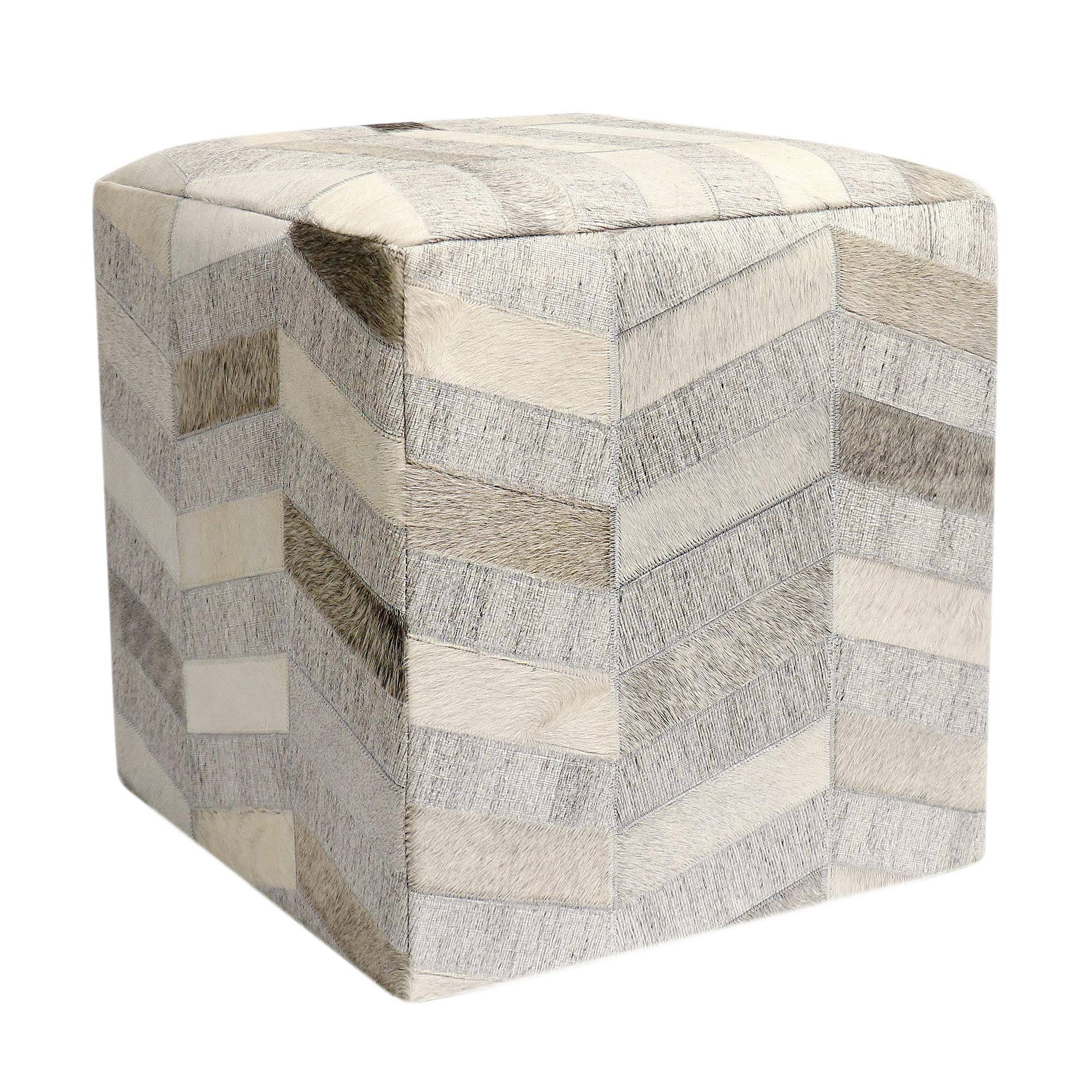 Pasargad Home Galaxy Cowhide Pouf Ottoman