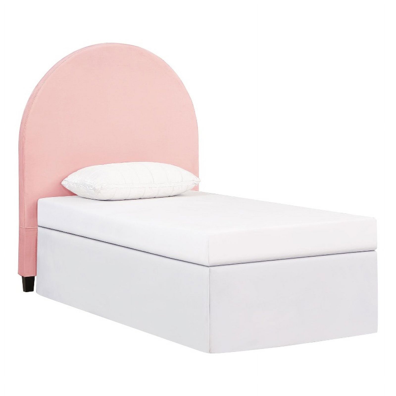 Maklaine Transitional Velvet Upholstered Arched Twin Headboard Blush