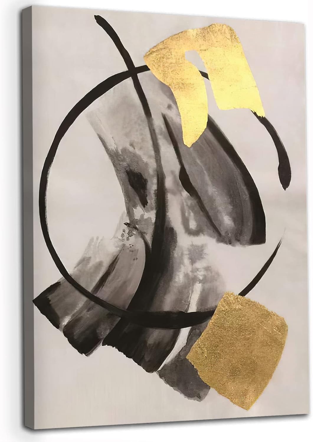 Black Gold Grey Abstract Painting Oversized Canvas Art Renditions Gallery Modern Abstract Art Black Gold Canvas Painting Gold Grey Abstract Art Large