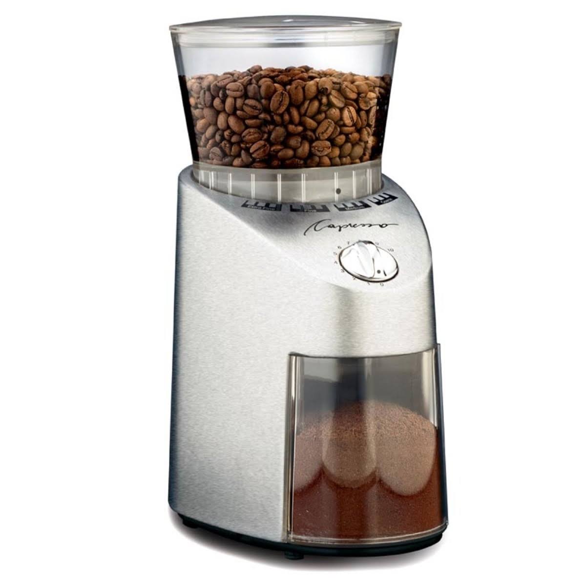 Capresso 565 Infinity Conical Burr Grinder with Brush and Cleaning