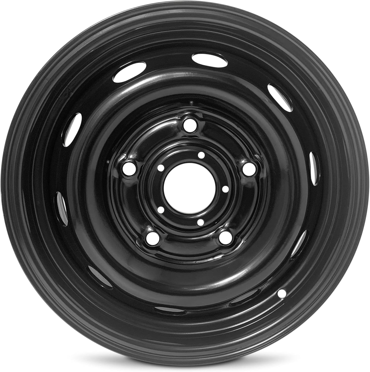 Road Ready Car Wheel for 2015-2021 Ford Transit 150 16 inch 5 Lug Black Steel Rim Fits R16 Tire - Exact OEM Replacement - Full-Size Spare