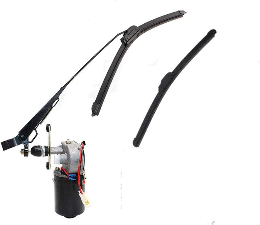 Qarmar Electric UTV Windshield Wiper Kit w/ 12v Motor Fits Hard Coated Polycarbonate Or Glass Windshields, Universal Windshield Wiper Arm