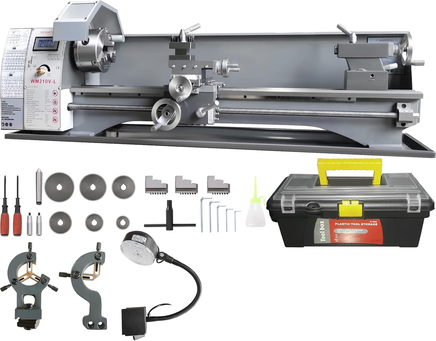 VEVOR Metal Lathe Machine, 8.3'' x 29.5'', Precision Benchtop Power Metal Lathe, 0-2500 RPM Continuously Variable Speed