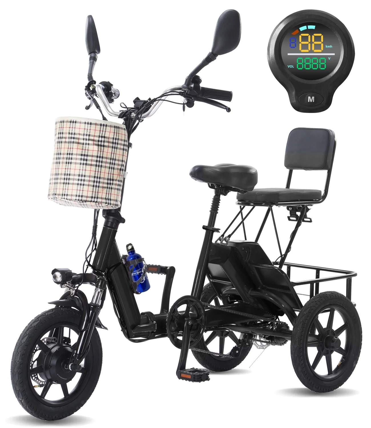 EazinGo Electric Tricycle for Adult, Electric Trike 3 Wheel Electric Bikes Bicycle 12.5MPH & 48Miles - Curated Treasures Market