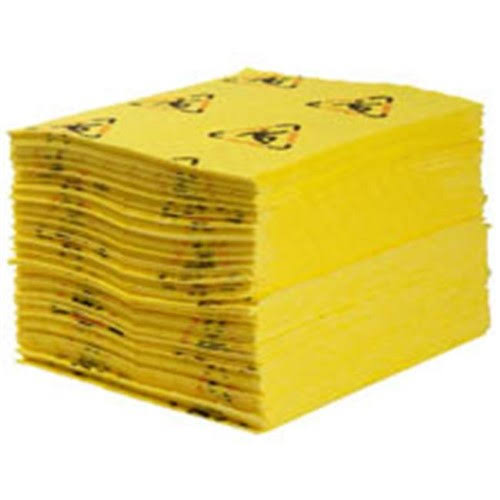 Brady 655-ch100 High Visibility Safety and Chemical Absorbent Pad, 15 x 19, Med-Weight, Yellow