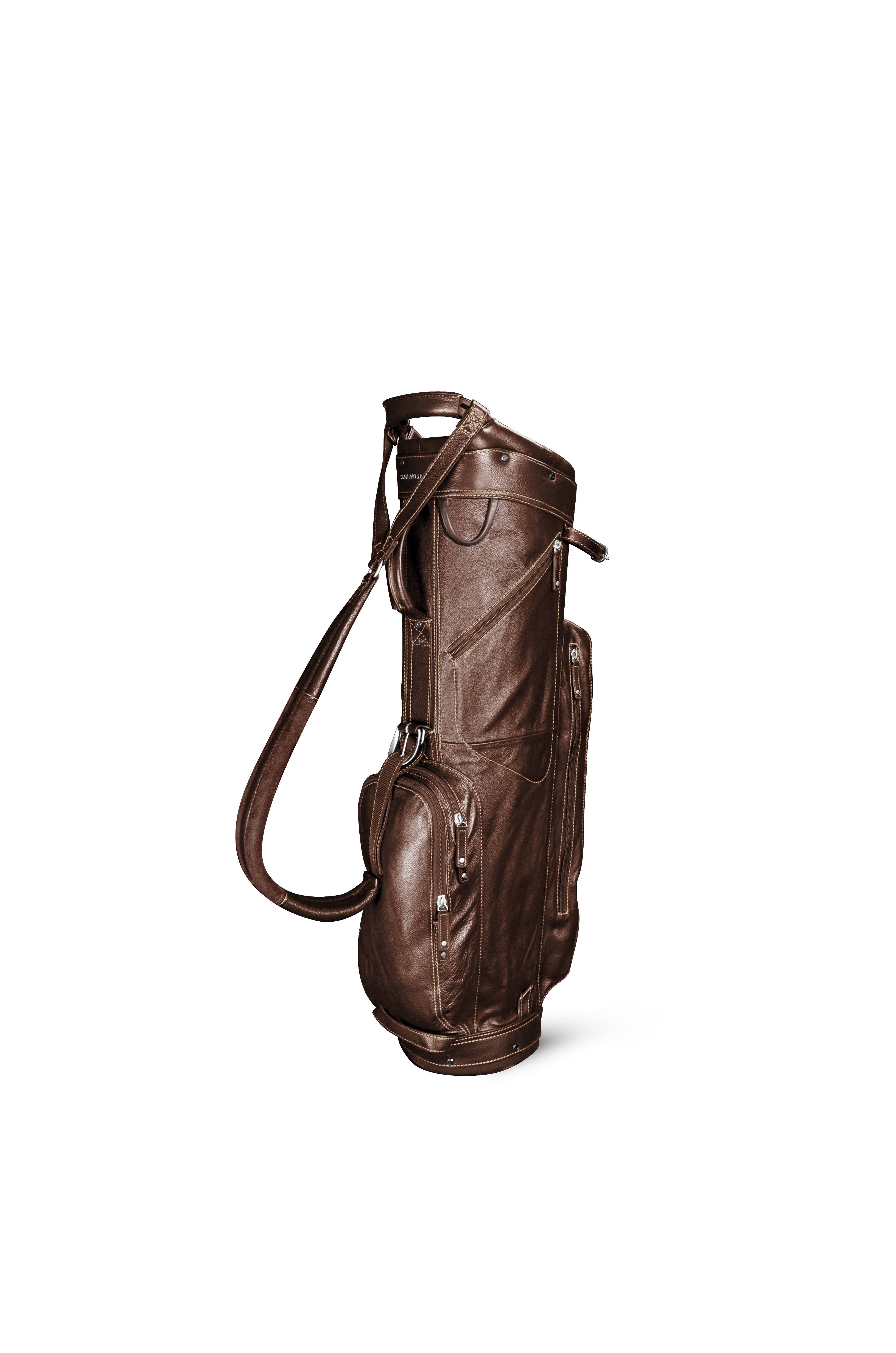 Sun Mountain Leather Cart Bag, Brown/Khaki
