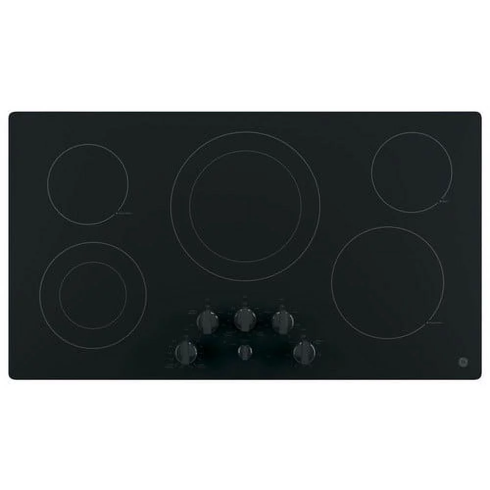 GE - 36" Built-In Electric Cooktop - Black-on-Black