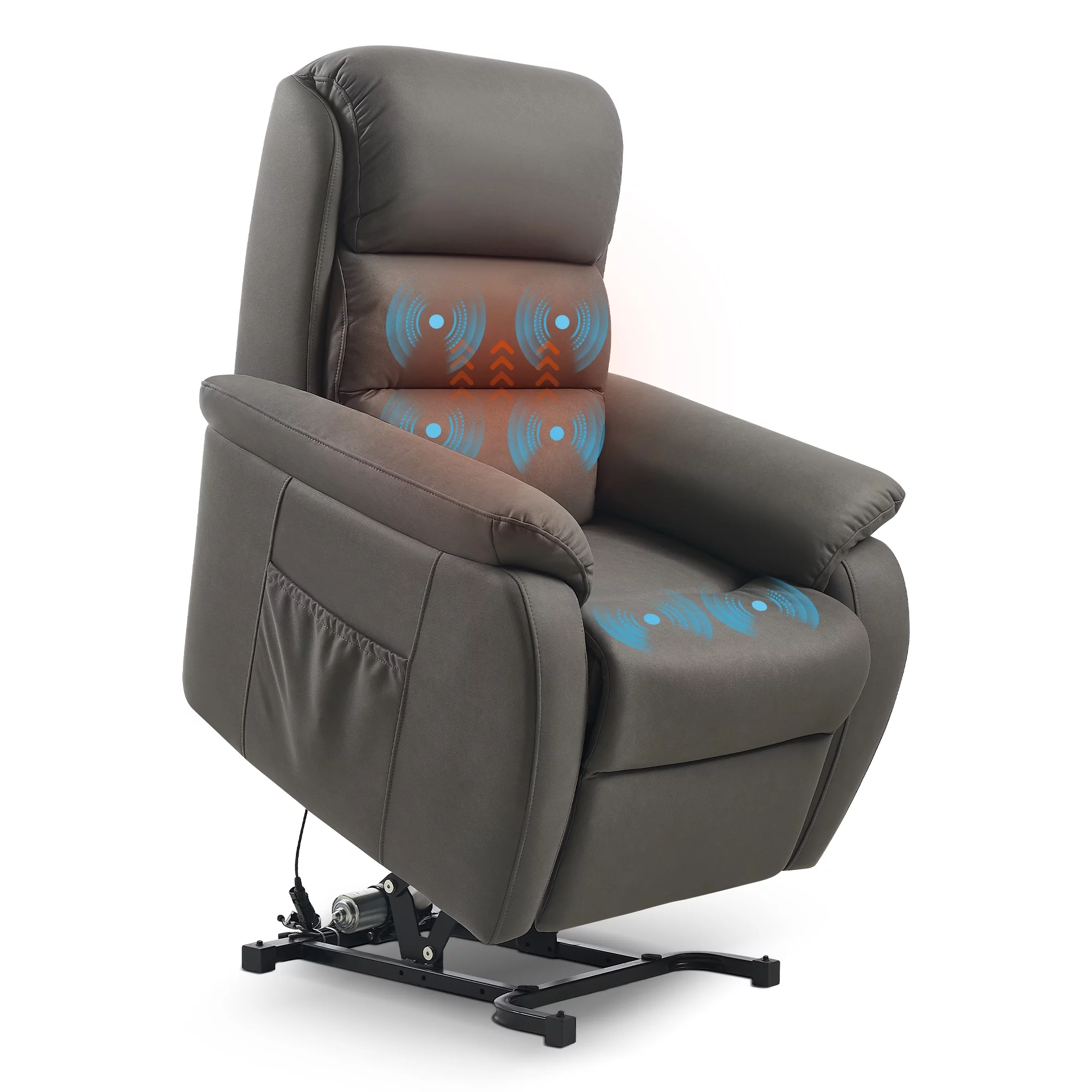 FIBO Electric Large Power Lift Recliner with Automatic Lift & Recline Button, Overstuffed Wide Recliners for Big Man People
