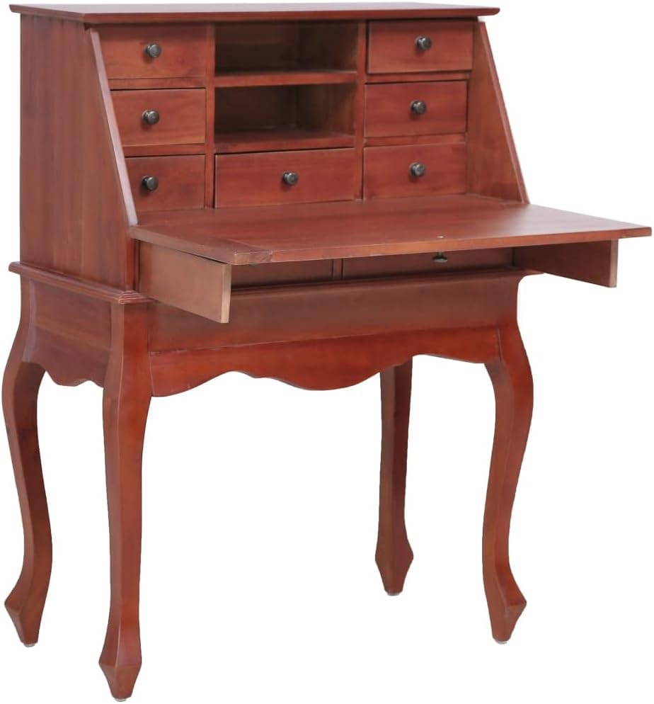 SKM Secretary Desk Brown 78x42x103 cm Solid Mahogany Wood (Weight-54KG)
