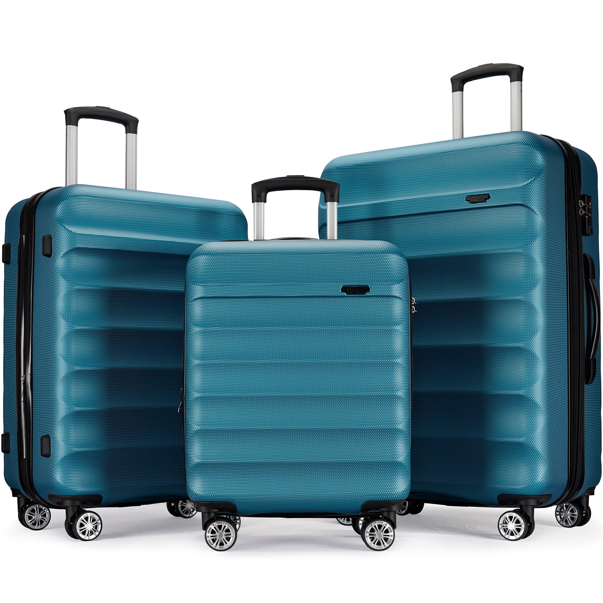 GinzaTravel Expandable Luggage 3 Piece Sets Hard Shell Suitcase Set with Double Spinner Wheels,TSA Lock