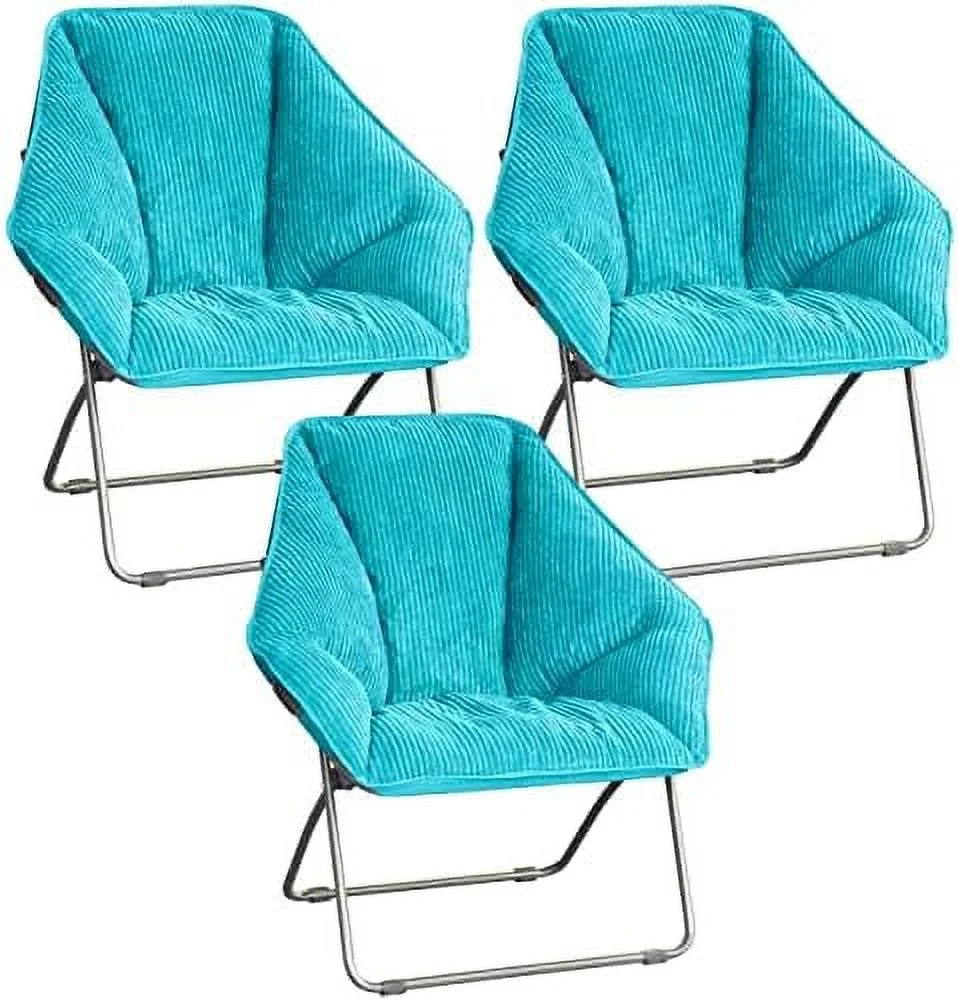 xrboomlife Limited Portable Foldable Hexagon Plush Indoor Accent Seat Folding Dish Chair  Perfect for Bedrooms  Dorm Rooms  Living Rooms  and Gaming