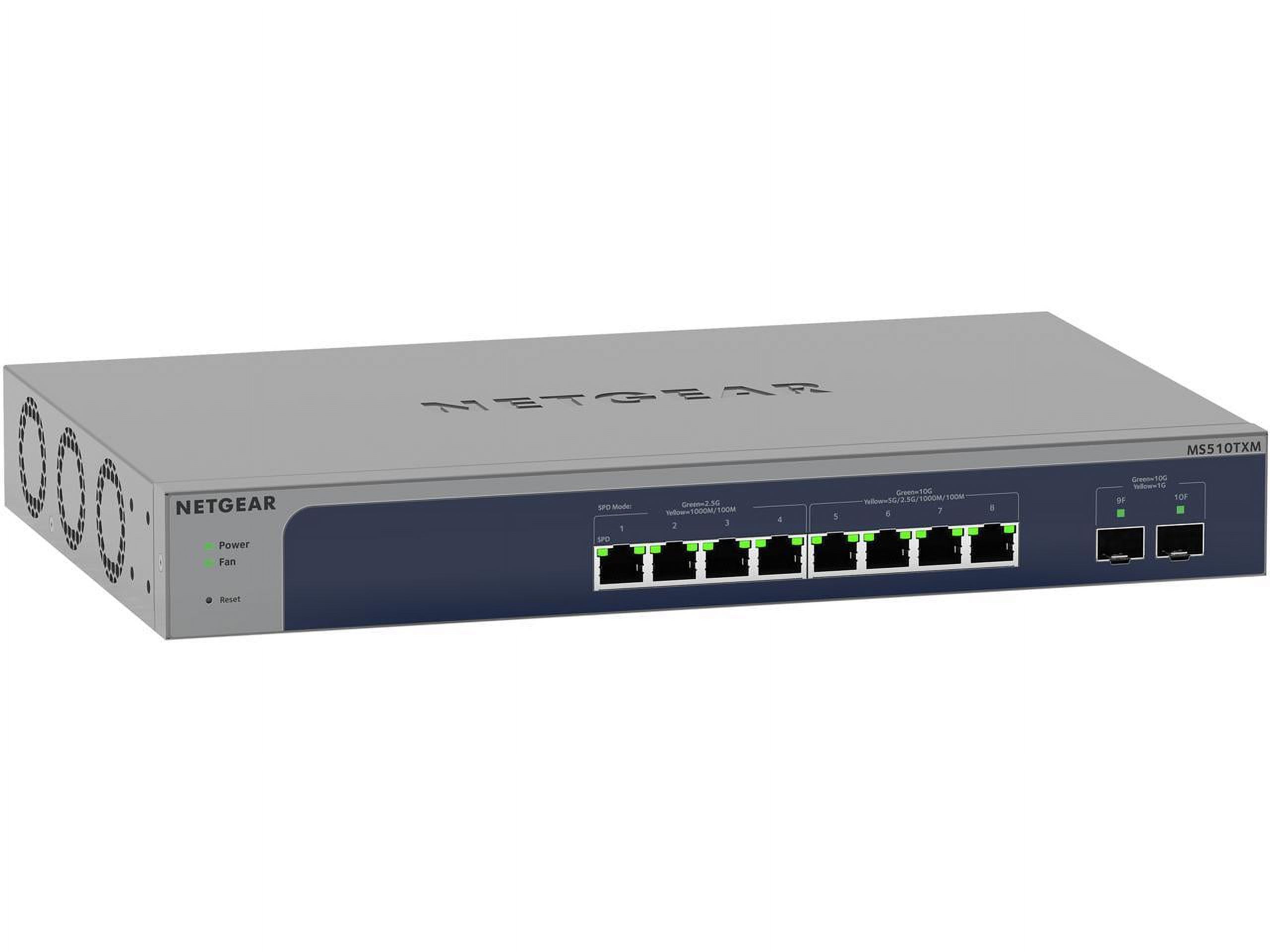 NETGEAR 10-Port Multi-Gigabit/10G Ethernet Smart Managed Pro Switch (MS510TXM) - with 8 x Multi-gig Ports, 2 x 10G SFP+, Insight Cloud Management