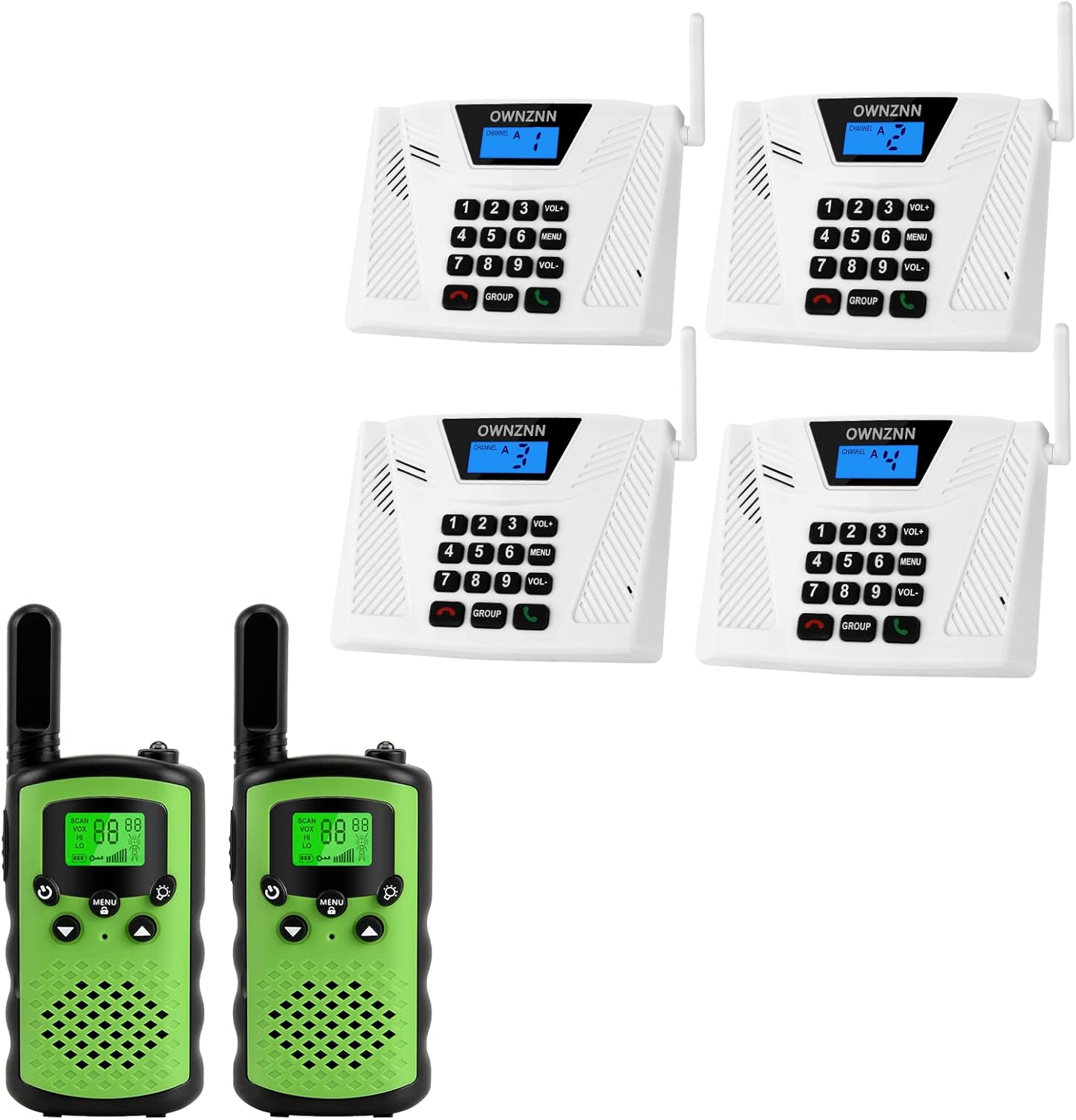 OWNZNN Intercoms Wireless for Home [Upgraded 2022] Hand Free Two Way Communication Intercom & Walkie Talkie for Kids Bundle: Home System Intercom and