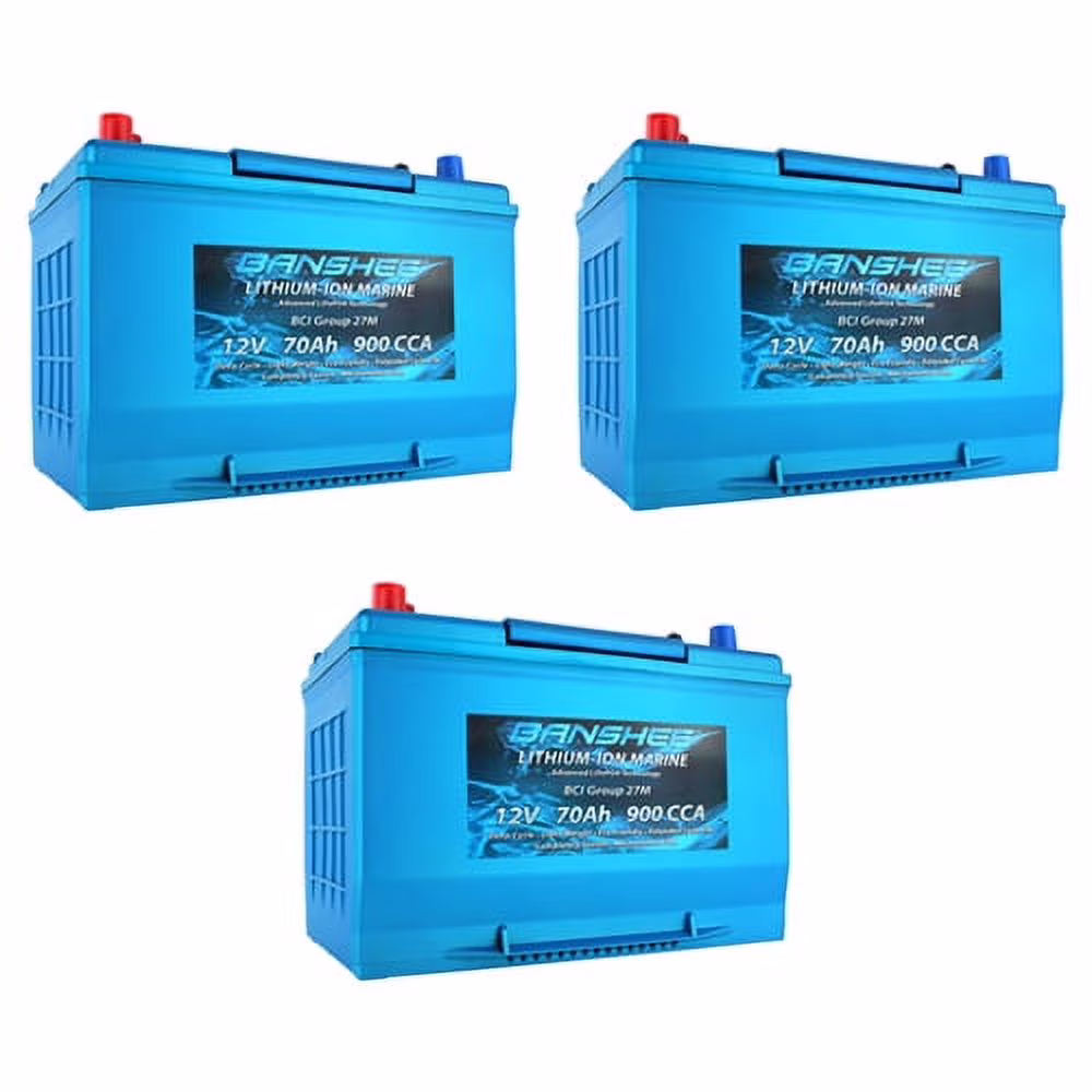 Banshee 36V Lithium Deep Cycle Marine Battery Group 27 - 3 Pack