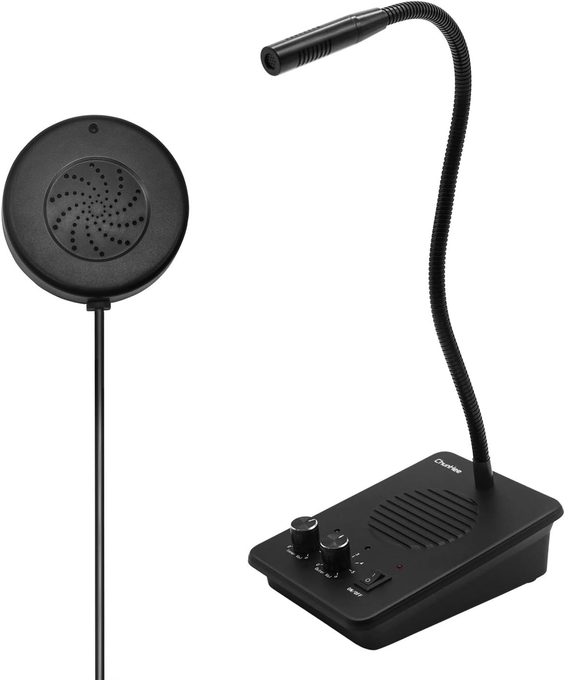 Window Speaker Intercom System Dual Way Anti-Interference Intercommunication Microphone Talk Through Glass,Voice Intercom System for Bunsiness