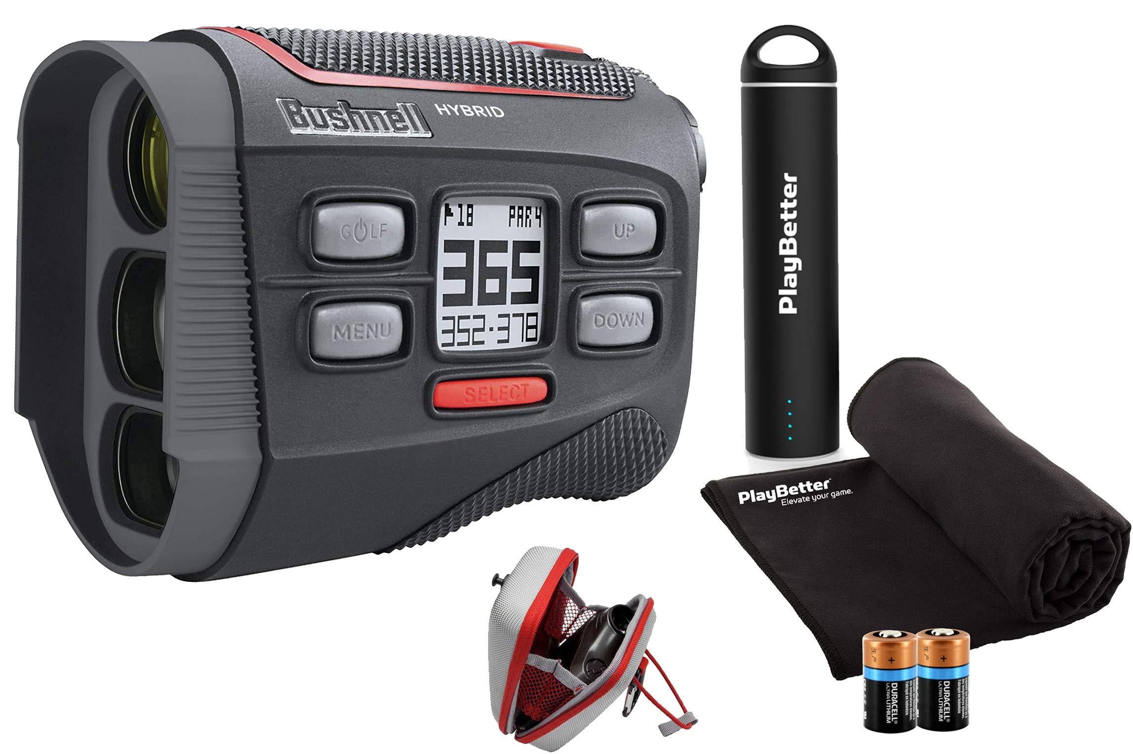 Bushnell Hybrid Golf Laser/GPS Rangefinder Bundle | Pinseeker w/Jolt, 1000 Yards, 5X Mag, Case | 201835 (+ PlayBetter Portable C