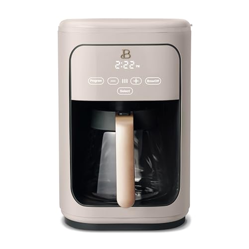 Beautiful Coffee Maker, 14-Cup, Touch Display, Programmable, 1200W, Stainless Steel, Keep Warm, 24h Timer dishwasher-safe (Black Sesame)