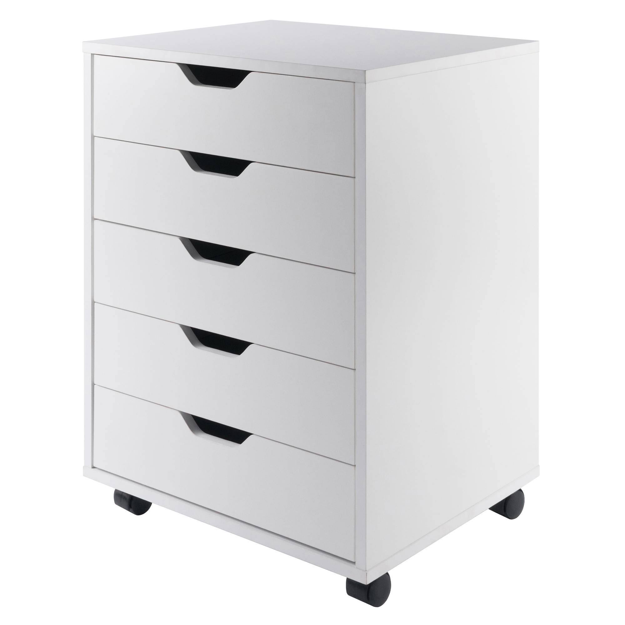 Winsome Halifax 5-Drawer Composite Wood Cabinet, White