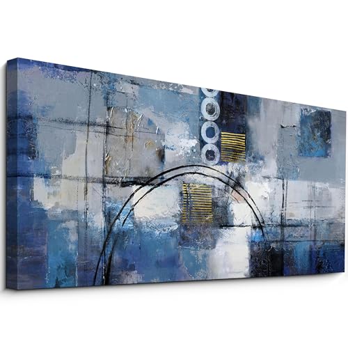 yiijeah Large Abstract Canvas Wall Art Giclee Print Decor for Living Room Bedroom Abstract Picture White Gray Artwork Moder Home Office Decoration