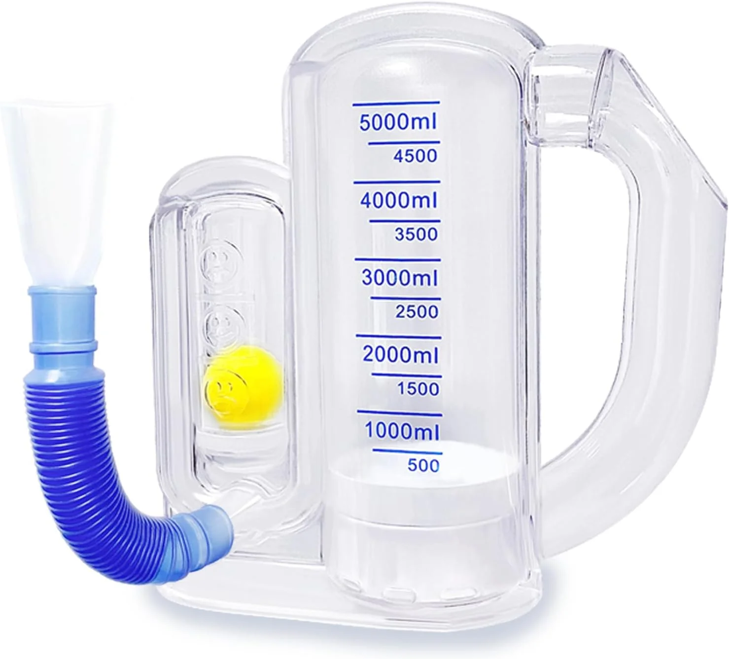 Breathing Exercise Device for Lungs, Deep Breathing Trainer for Adults - 5000ml Volume Measurement with Flow Rate Indicator - Curated Treasures Market